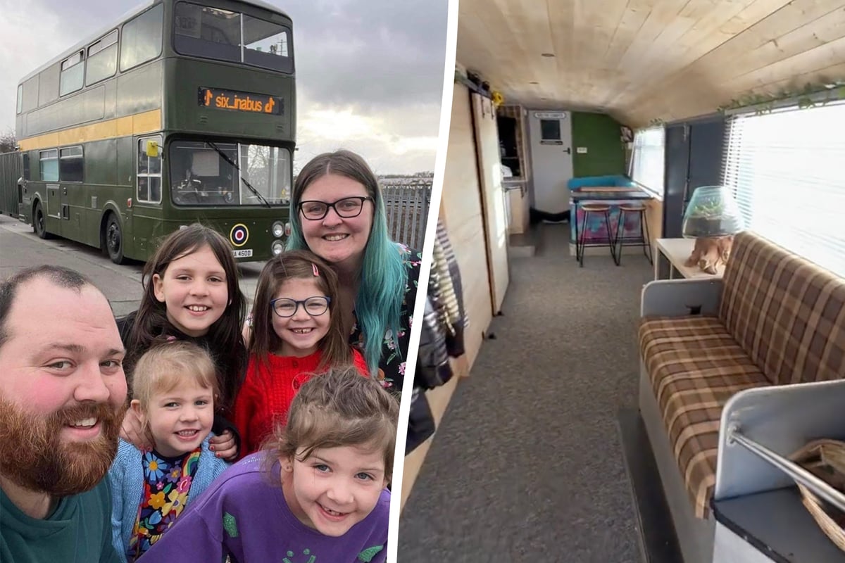 We moved from our Rotherham rental home to a converted double decker bus - it's saved us £20,000