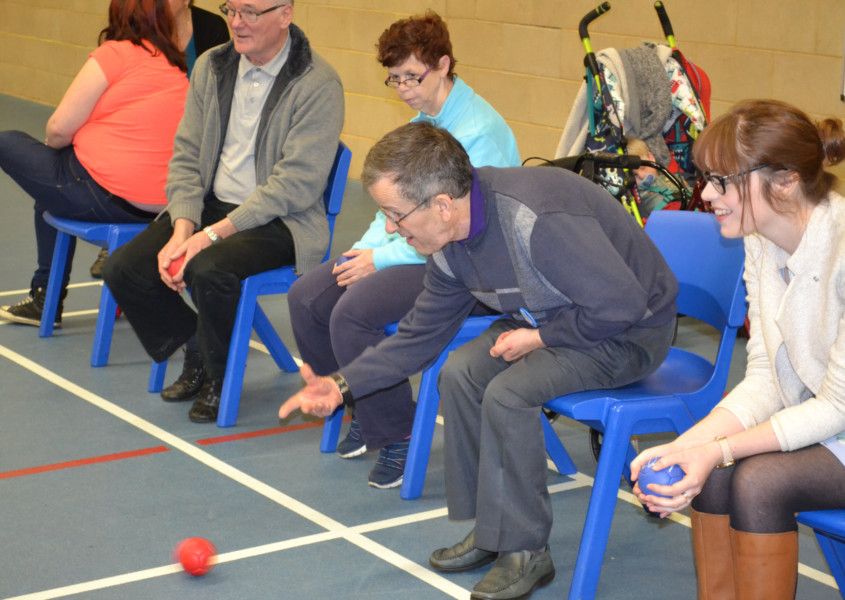 Mark Pearson flying flag for Derbyshire at Special Olympics